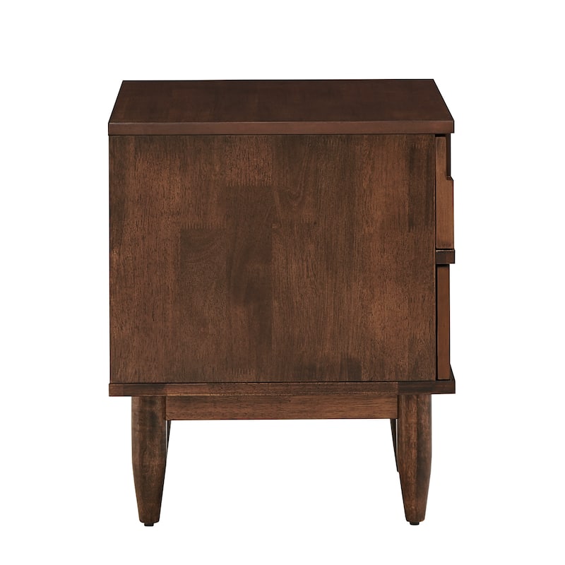 Kieran Mid-Century Brown Finish 2-Drawer Nightstand from iNSPIRE Q Modern
