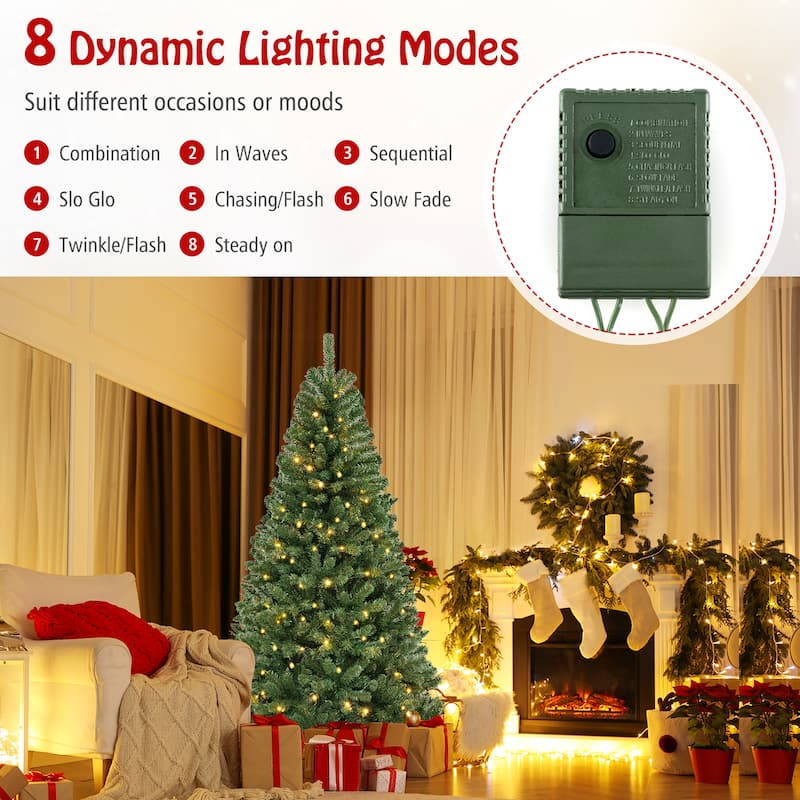 Gymax 6/7/8 FT Christmas Tree w/568/830/1182 PVC Branch Tips - See Details