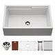preview thumbnail 1 of 8, Houzer W-133-C Quartztone 33" Farmhouse Single Basin Granite Composite Cloud