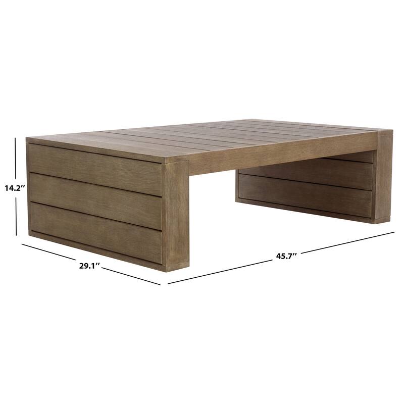 SAFAVIEH Couture Santiago Eucalyptus Patio Coffee Table - 46"W x 29"D x 14"H