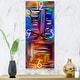 preview thumbnail 1 of 6, Designart 'Colour Fusion V' Modern Large Wall Clock 12 in. Wide x 28 in. High