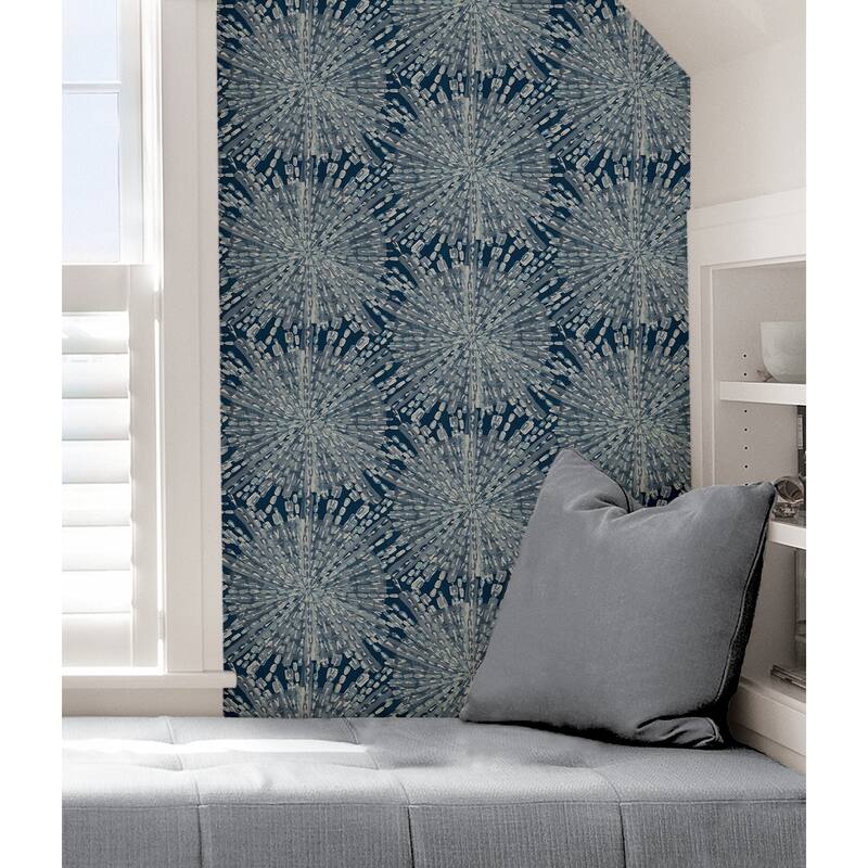 LiLi WhittWhitt Navy Sunburst Peel & Stick Wallpaper