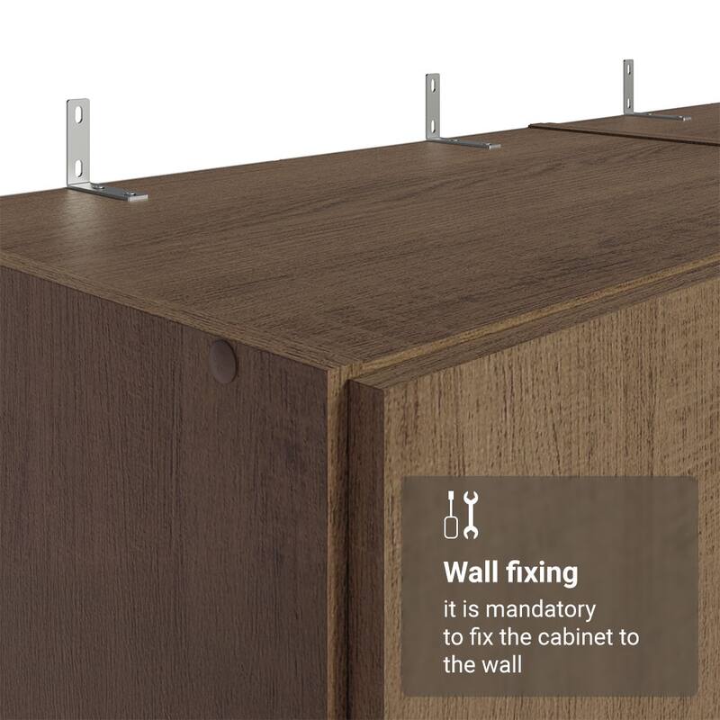 Madesa 6 Doors Wardrobe Storage Cabinet with Ample Shelves 94"L