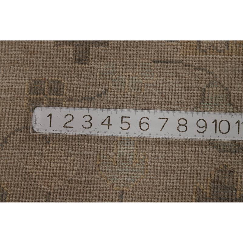 Hand Knotted Oriental 100% Wool Carpet Transitional All-Over Greys & Charcoal Oushak Area Rug - 12' 1'' X 9' 7''