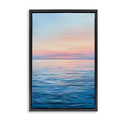 Stupell Sunrise over Ocean Gradient Framed Floater Canvas Wall Art Design By LSR Design Studio