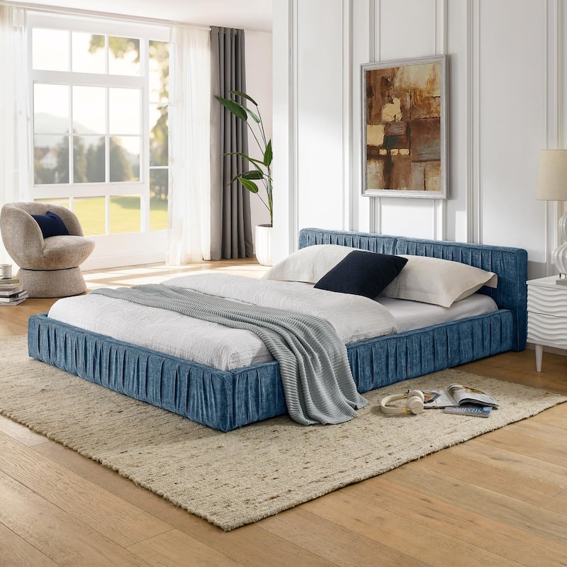 Grounded Queen Size Platform Bed with Headboard and Solid Frame