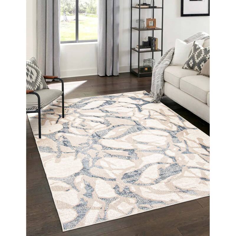 ECARPETGALLERY Machine Woven Azalea Ivory Area Rug