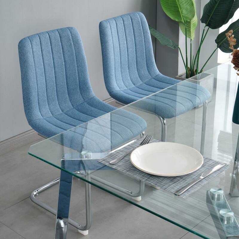 Modern/Simple Dining Chairs with Sliver Metal Base Set of 4