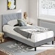 preview thumbnail 11 of 65, VECELO Upholstered Kids Bed Frame with Diamond Tufted Headoard,Twin Size Bed Set of 2
