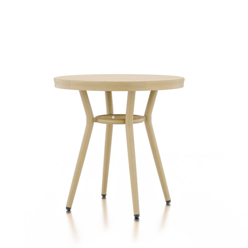 Ariel French Natural Tone 22-inch Aluminum Round Patio Side Table by Furniture of America