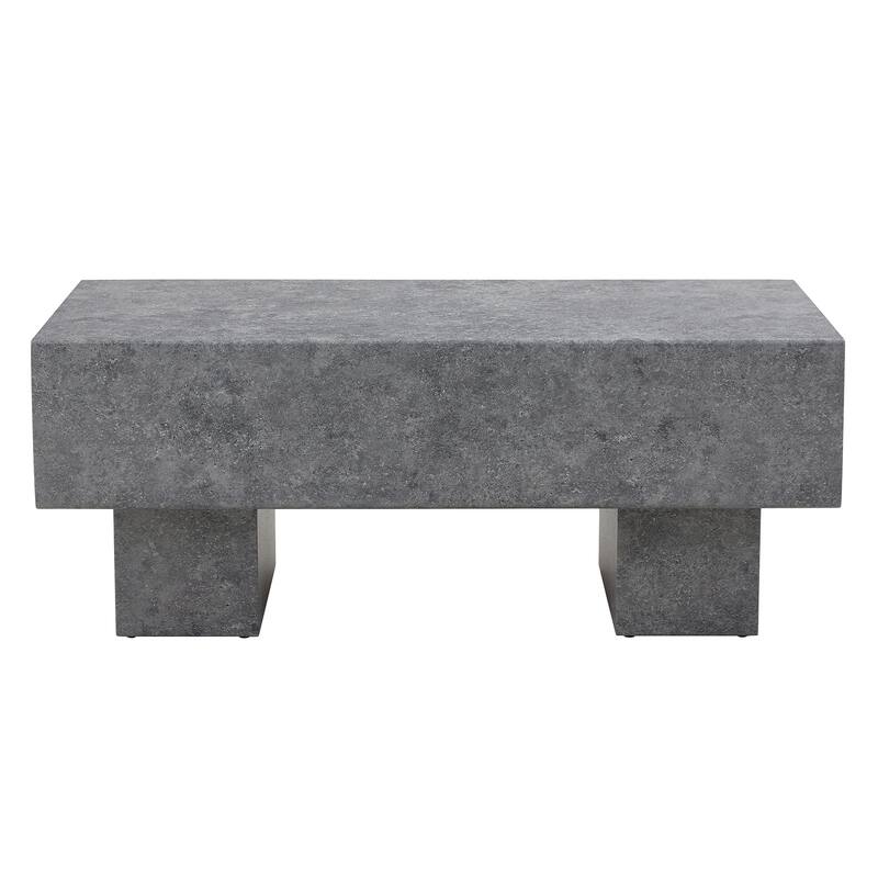 Modern Simple White Marble Texture Coffee Table with White Marble Texture Stickers Support Legs, for Living Room