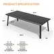 preview thumbnail 28 of 31, Pellebant Outdoor Aluminum Dining Table with Umbrella Hole for 6-8 Person