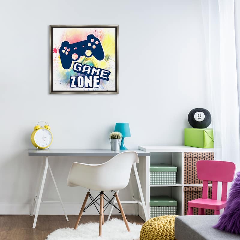 Stupell Game Zone on Modern Splatter Framed Floater Canvas Wall Art Design By Marcus Prime