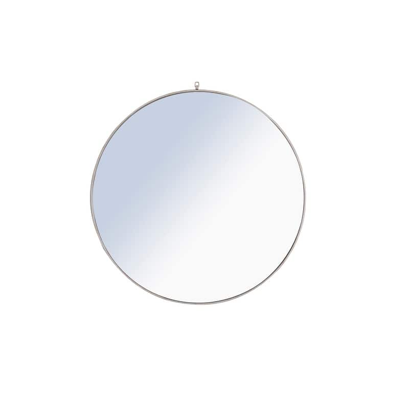 Strick & Bolton Patti Metal 48-inch Round Mirror with Decorative Hook