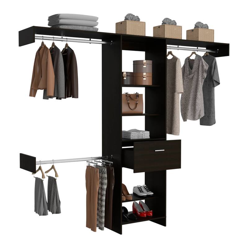 Closet System for Living Room ,Apartment, Bedroom, Black