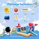preview thumbnail 7 of 5, 6 in 1 outdoor indoor inflatable bouncer for kids target ball basketball slide with blower - N/A