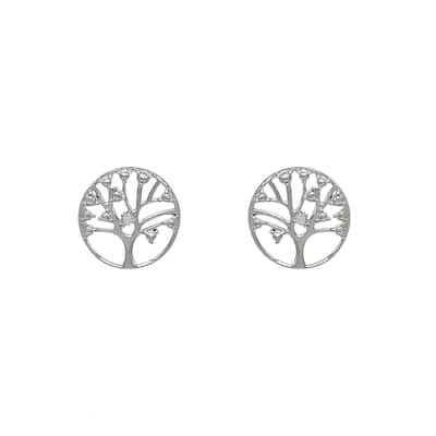 Victoria Townsend .925 Sterling Silver Diamond Accent Tree of Life Stud Earring
