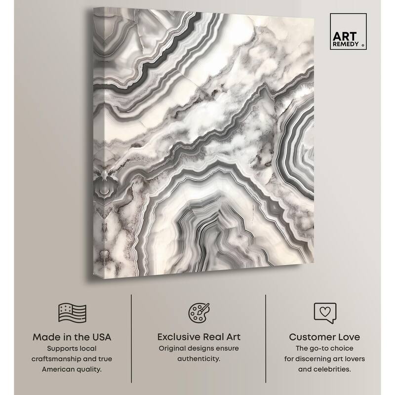 Silvered Sediment Canvas by Art Remedy, Gallery Wrapped