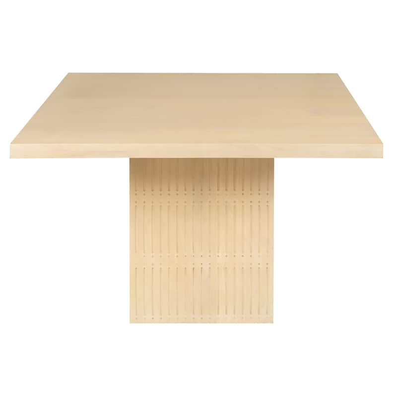 HomeRoots 48" Natural Solid Wood Pedestal Base Square Dining Table - 48 in. x 30 in. x 48 in.
