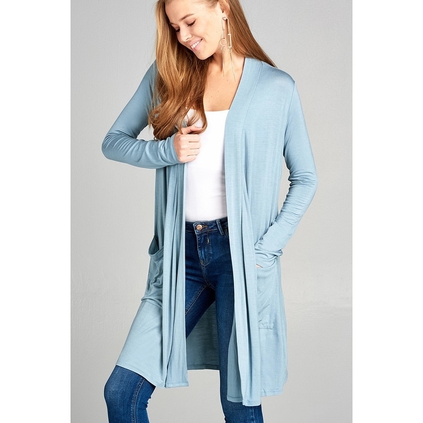 rayon spandex open front cardigan