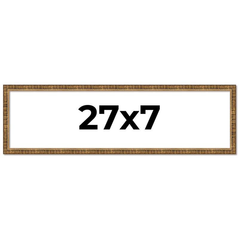 27x7 Frame Gold Solid Wood Picture Frame - Complete Modern Photo Frame