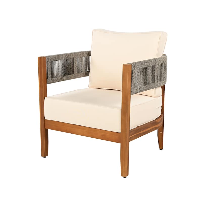 Christopher Knight Home - Calderwood Acacia Wood 5-Piece Outdoor Chat Set