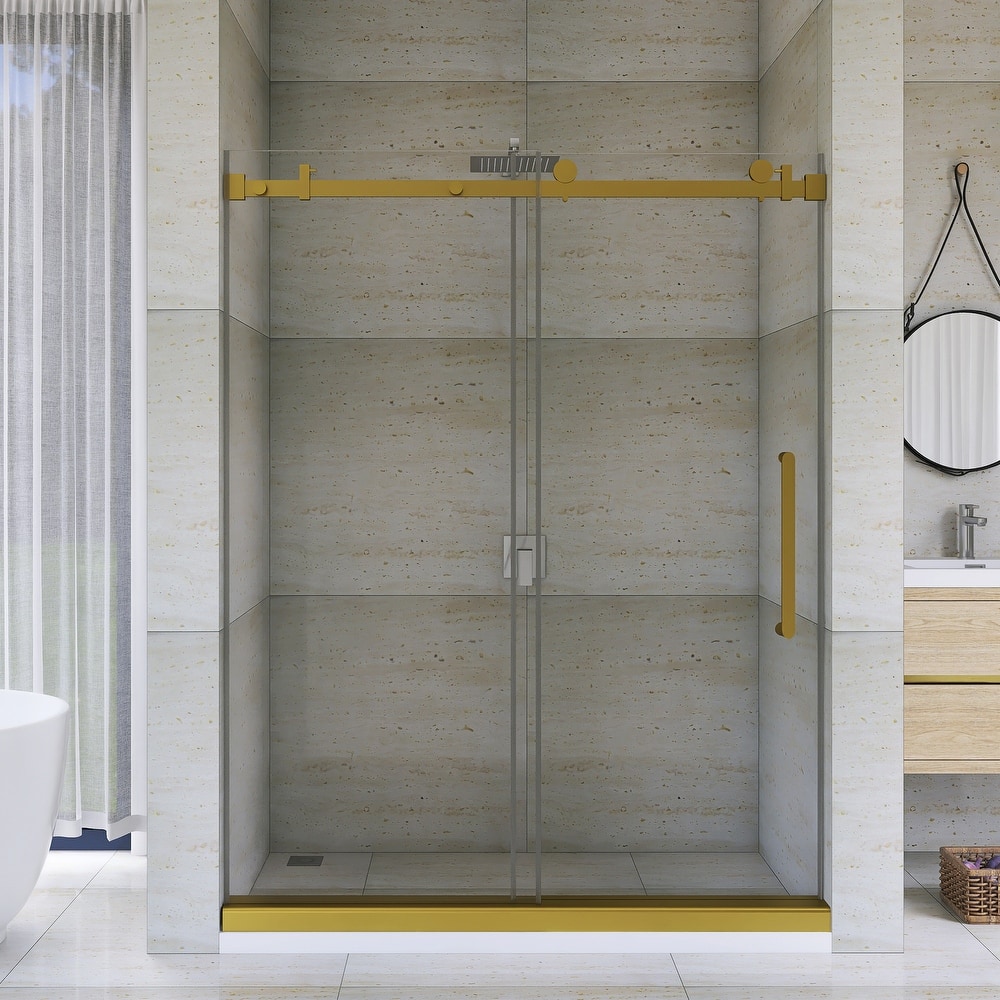 60" x 76" Sliding Frameless Shower Door - 60'' x 0.38'' x 76''