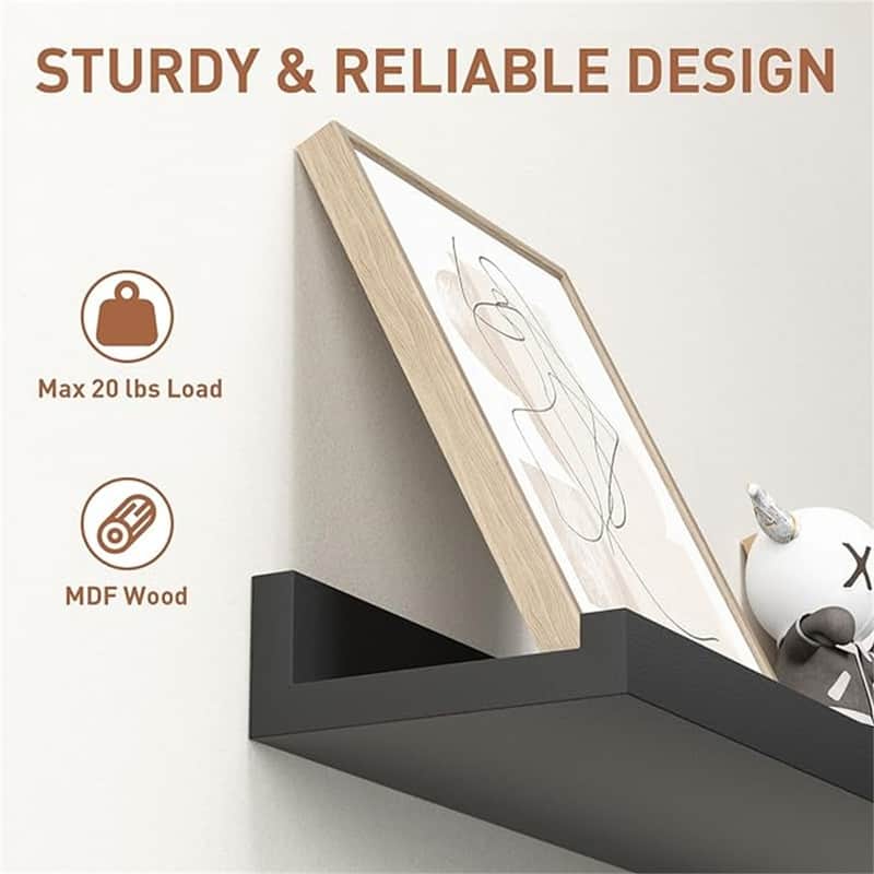 Floating Shelves Wall Mounted Set of 2 - 3.9"D x 35"W x 1.6"H