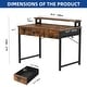 preview thumbnail 10 of 17, Moasis Small Computer Desk with Fabric Drawers and Monitor Stand
