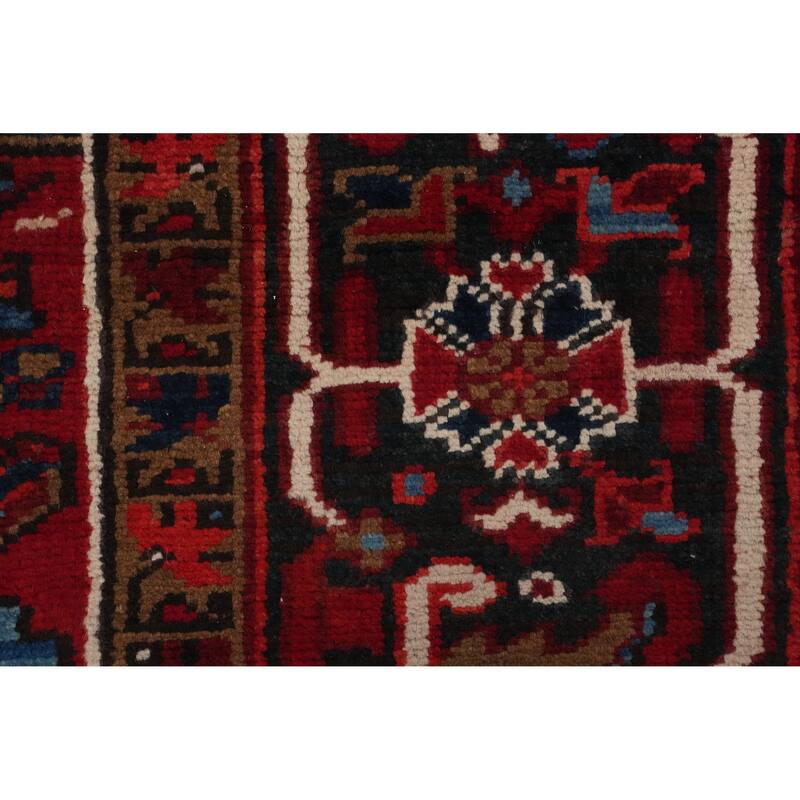 Hand Knotted Oriental 100% Wool Carpet Traditional Medallion Red Heriz Area Rug - 10' 8'' X 7' 9''