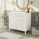 preview thumbnail 24 of 70, GDFStudio - Aurea 36" Bathroom Vanity with Ceramic Sink, Soft-Close Door & 3 Drawers