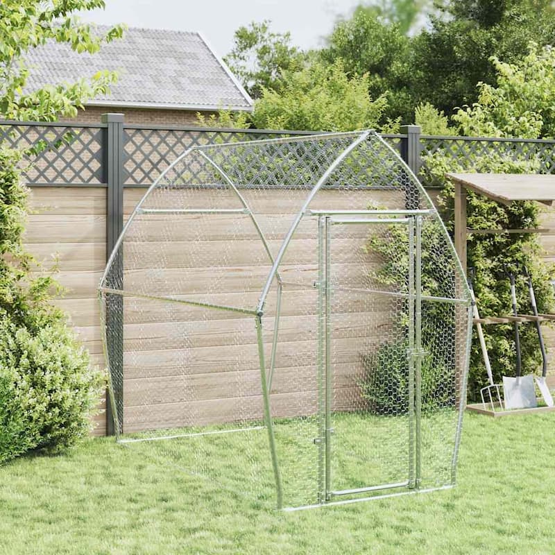 vidaXL Chicken Cage Silver 78.7"/157.5"x41.3"x71.7" Galvanized Steel