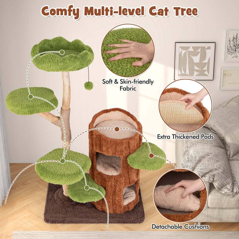 Costway Multi-level Cat Tree with Double Decker Cat House Scratching - See Details
