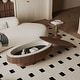 preview thumbnail 4 of 160, Modern Solid Wood Veneered Round/Oval/Rectangular Coffee Tea Table with Storage.
