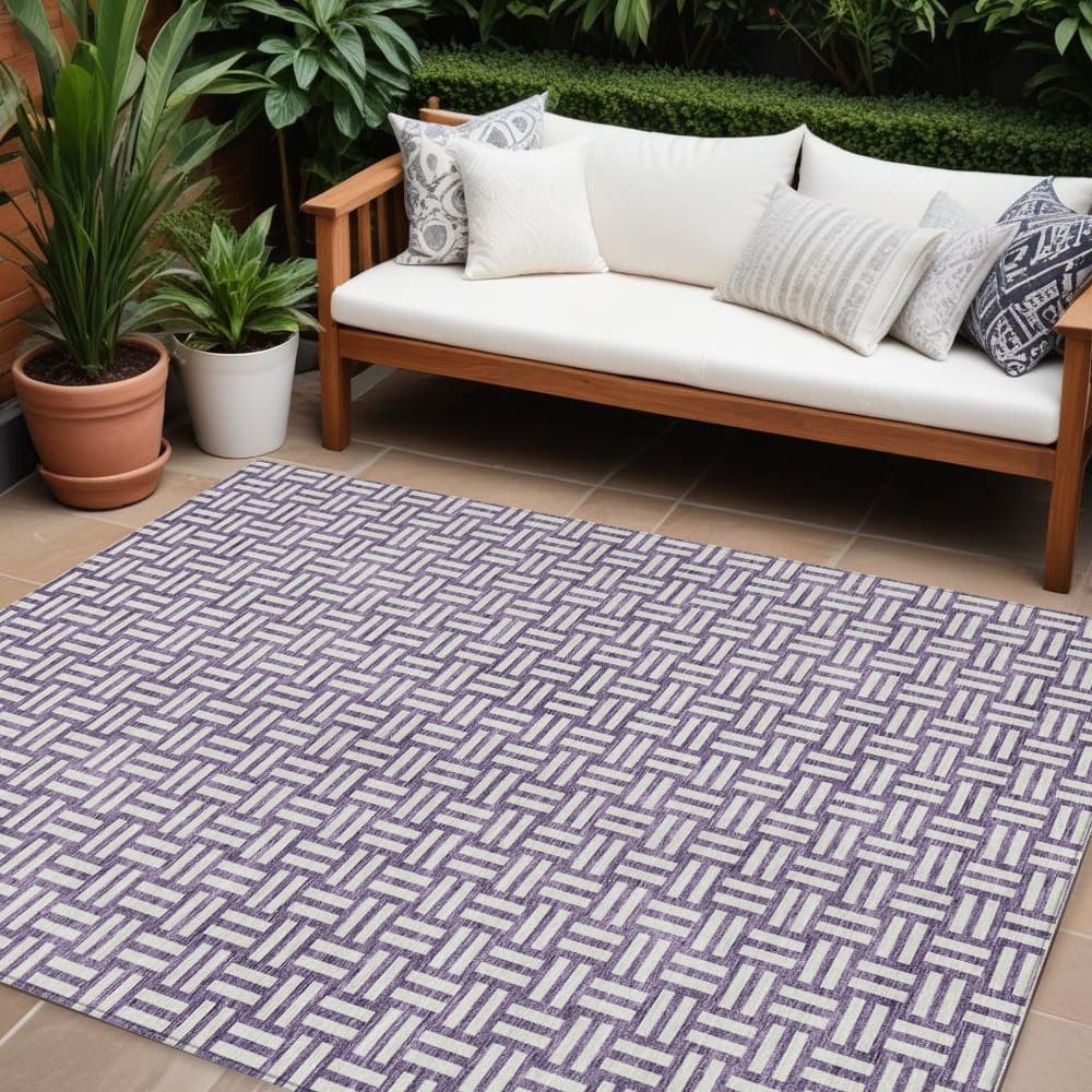 HomeRoots Geometric Transitional Rectangle Outdoor Rug