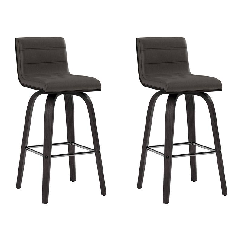 Skara Mid-Century Swivel Counter Stool, Upholstered Counter Height Chair with Bentwood Legs