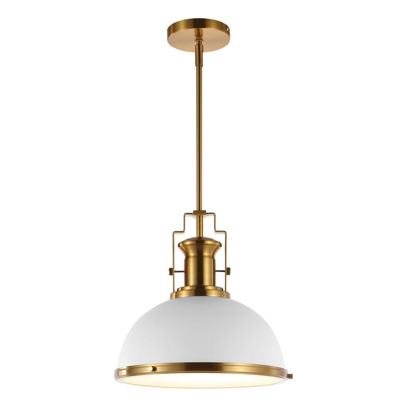Deere Adjustable Iron/Glass Vintage LED Dome Pendant, by JONATHAN Y