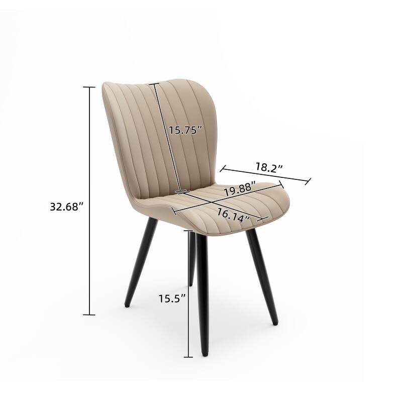 GDFStudio - Marcus Modern PU Leather Dining Chair Set with Thick Cushion Seating and Sleek Metal Frame for Everyday Dining