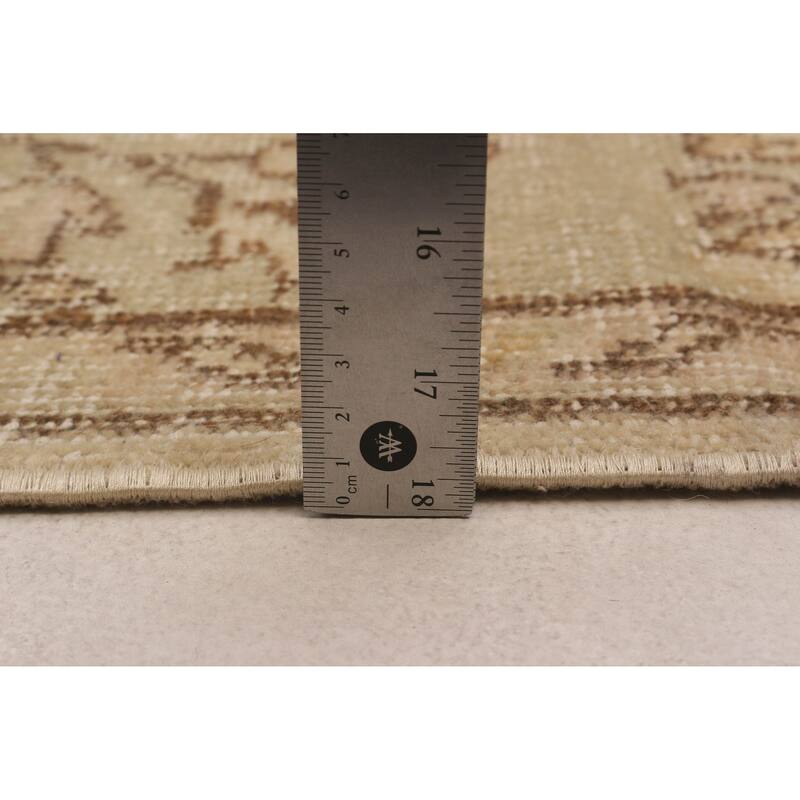 ECARPETGALLERY Hand-knotted Antalya Vintage Cream Wool Rug - 5'7 x 8'11