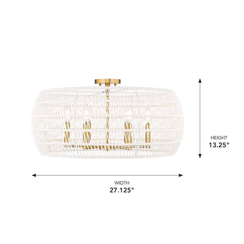 Ellie 27.125" Wide 6-Light Semi-Flush