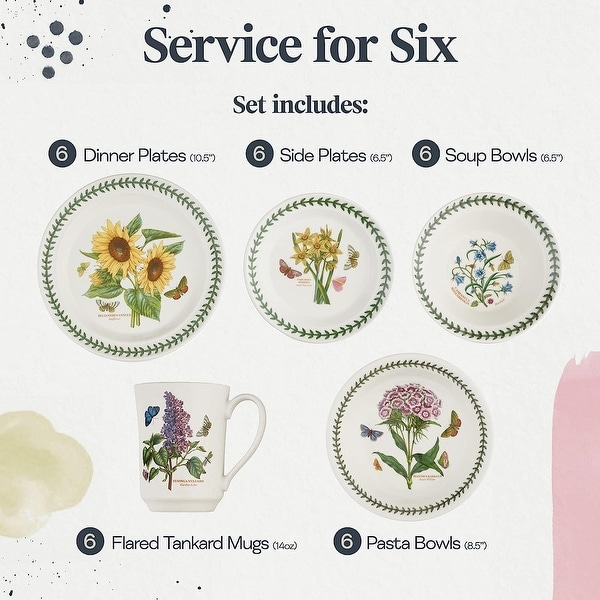 Portmeirion Botanic Garden 30-Piece Dinnerware Set - White and