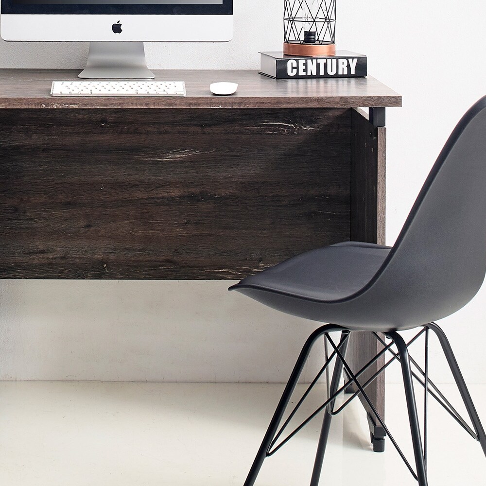 Rustic Farmhouse Wood Computer Writing Desk Home Office Desks Small, Modern Vintage Work Study Table - Gray