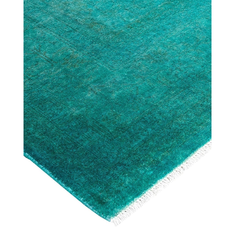 Fine Vibrance One-of-a-Kind Hand-Knotted Area Rug - Green, 6' 1" x 9' 3" - 6' 1" x 9' 3"