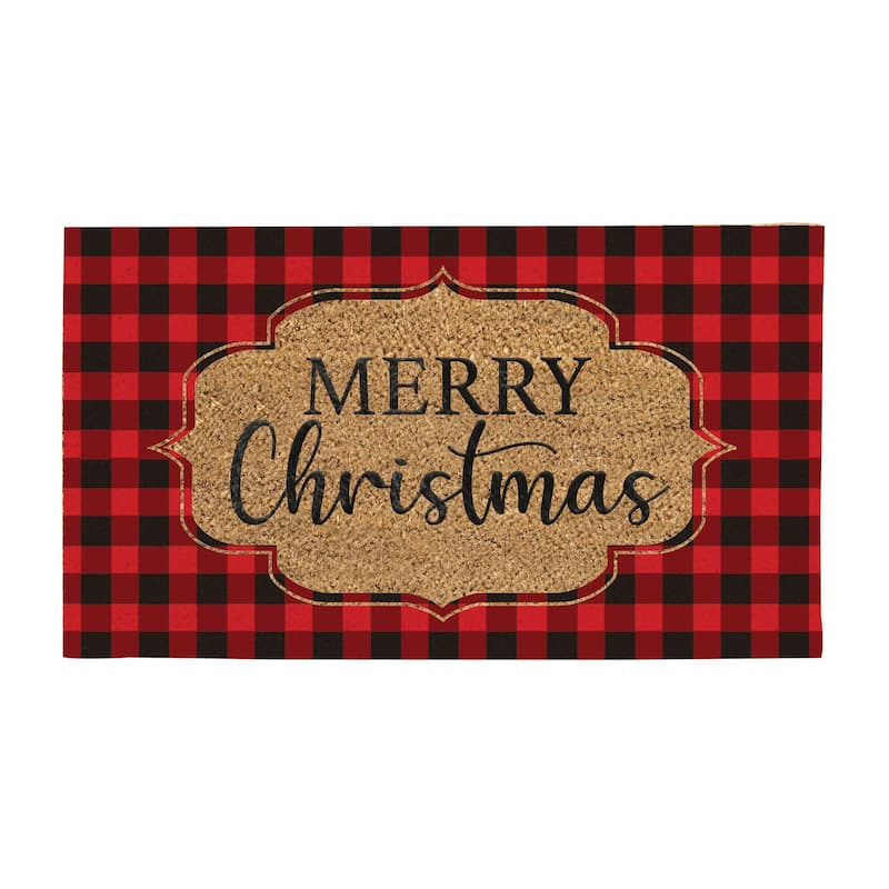Buffalo Check Christmas Coir Mat
