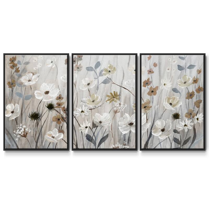 Misty Meadow Field - Multi Piece Framed Canvas