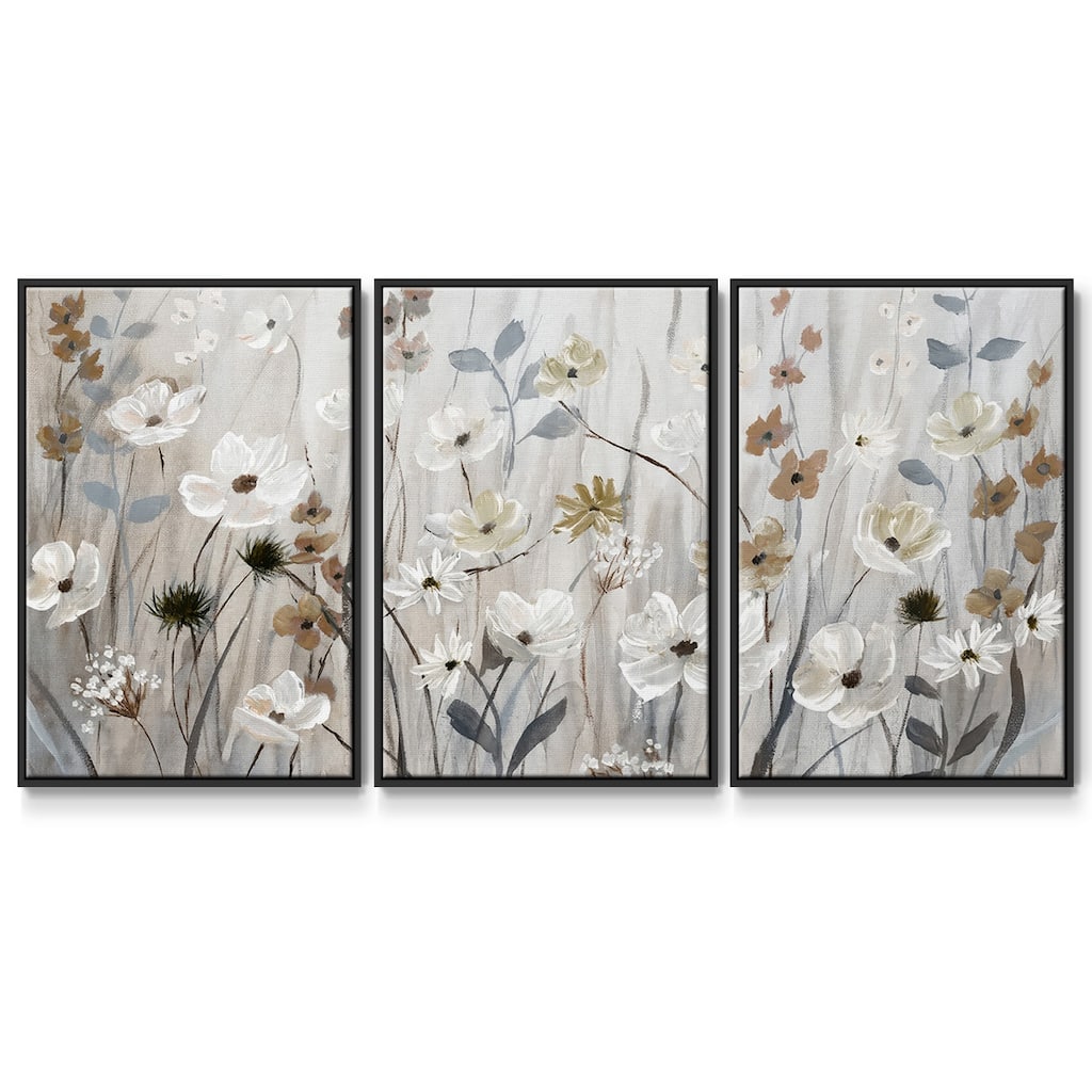 Misty Meadow Field - Multi Piece Framed Canvas
