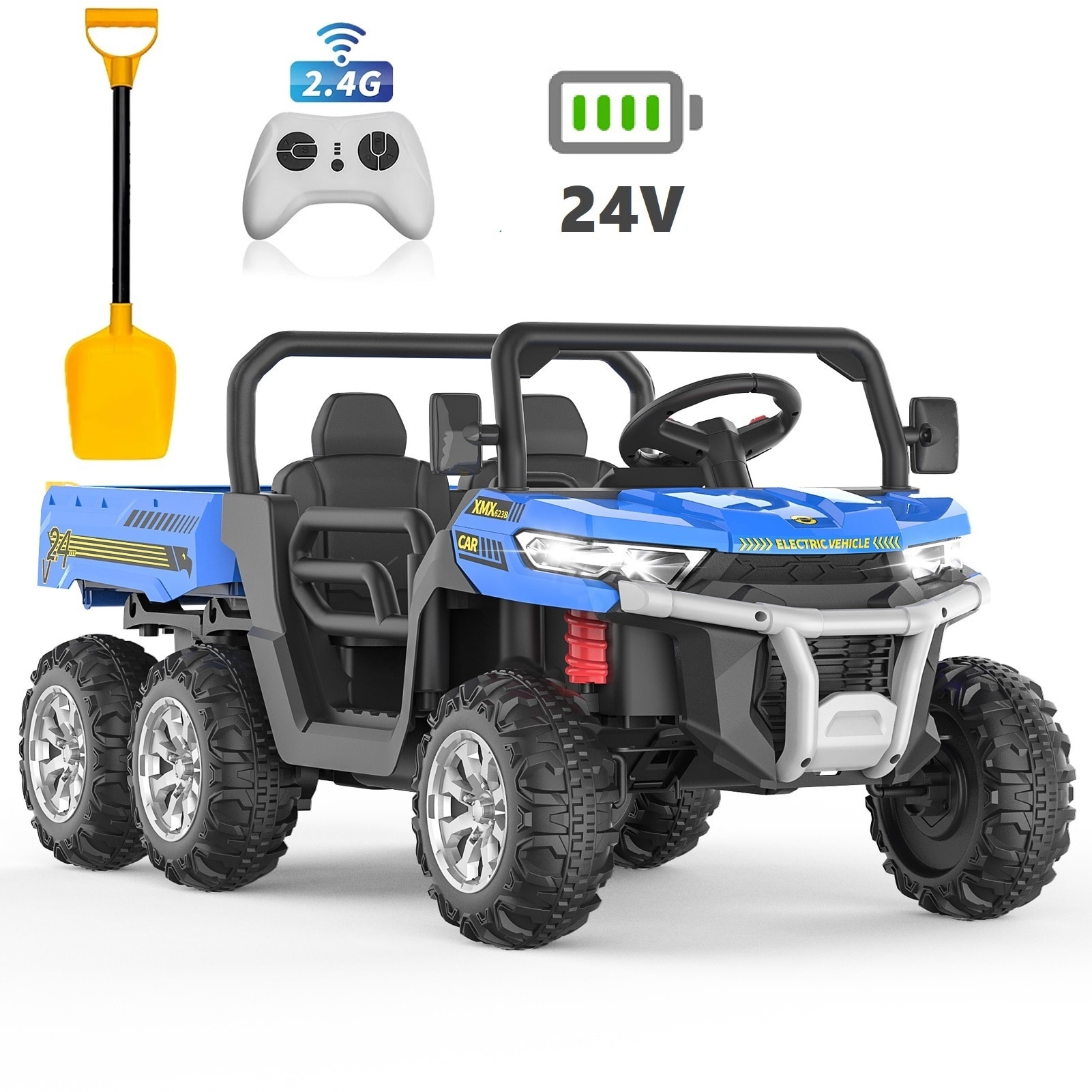 24V 6 Wheels Kids Ride on Truck Car for 3 8 Yrs Old Boys Girls