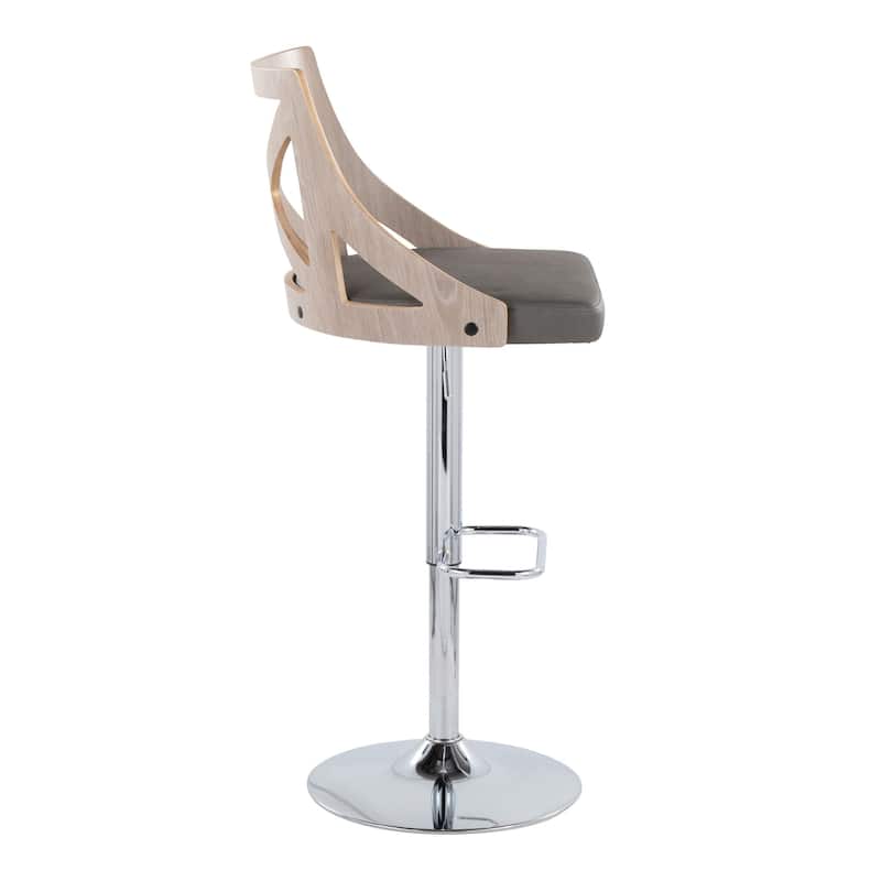 The Gray Barn Charlotte Adjustable Bar Stool with Rounded Rectangular Footrest (Set of 2)