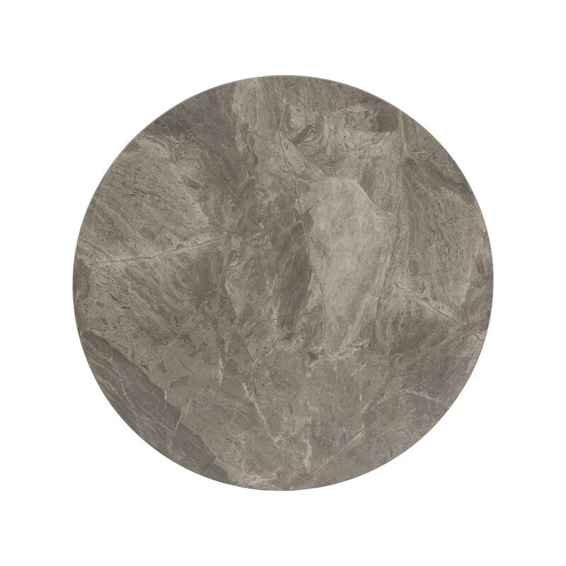 Jurmala Glossy Sintered Stone with Grey Metal Base Tables by iNSPIRE Q Modern