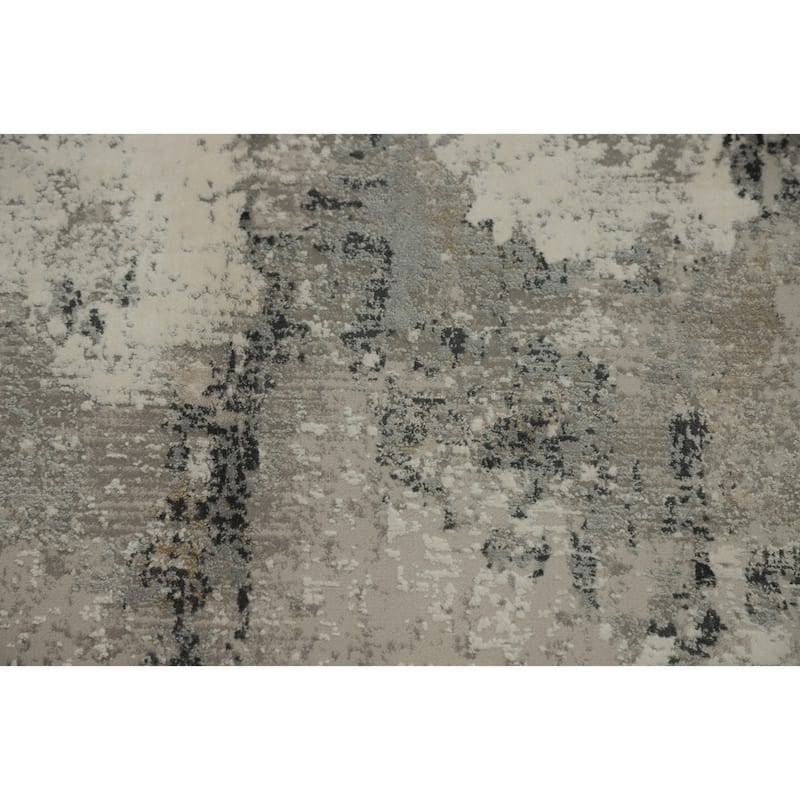 Machine Made Oriental Polyester Carpet Modern Abstract Beige & Ivories Abstract Area Rug - 7' 5'' X 5' 2''